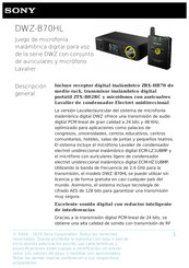 Sony DWZ-B70HL Manual Del Usario