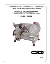 Torrey RB-250 Manual De Operacion, Servicio Y Mantenimiento