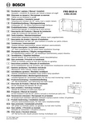 Bosch FRS 0019 A Descripción Del Producto / Manual De Instalación