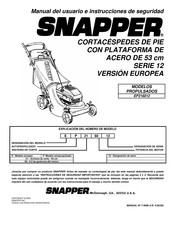 Snapper 12 Serie Manual Del Usuario E Instrucciones De Seguridad