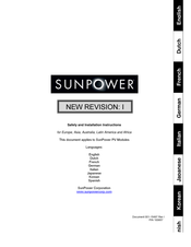 SunPower SPR-EYY-ZZZ-BLK Instrucciones De Seguridad E Instalación