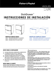 Fisher&Paykel DishDrawer DD603 Serie Instrucciones De Instalación