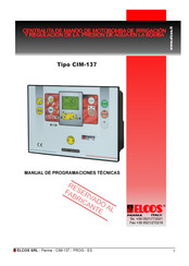 ELCOS CIM-137 Manual De Programaciones Técnicas