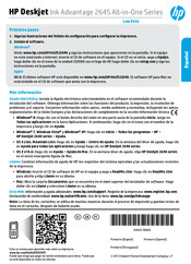 HP Deskjet Ink Advantage 2645 All-in-One Serie Guia De Inicio Rapido