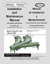 Hytrol 190-ACC Manual De Instalación Y Mantenimiento