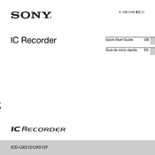 Sony ICD-UX512 Guia De Inicio Rapido