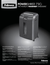 Fellowes POWERSHRED 73Ci Manual De Instrucciones