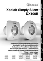 Xpelair Simply Silent DX100BR Instrucciones De Instalación Y Mantenimiento