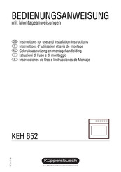 Kuppersbusch KEH 652 Instrucciones De Uso E Instrucciones De Montaje