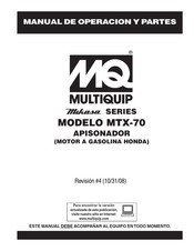 MULTIQUIP Mikasa MTX-70 Manual De Operación Y Partes