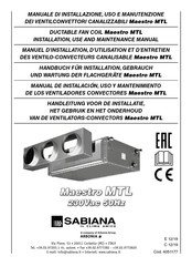 Sabiana Maestro MTL 4 Manual De Instalación, Uso Y Mantenimiento