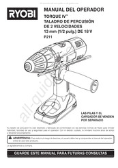 Ryobi TORQUE IV P211 Manual Del Operador