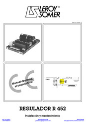 Leroy-Somer R 452 Instalación Y Mantenimiento