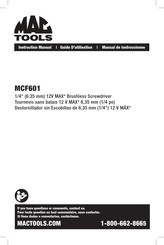 MAC TOOLS MCF601 Manual De Instrucciones