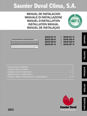 Saunier Duval SDCE 021 W Manual De Instalación