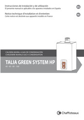 Ariston CHAFFOTEAUX TALIA GREEN SYSTEM HP 100 Instrucciones De Instalación Y De Utilización