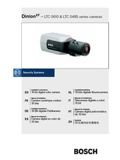 Bosch DinionXF LTC 0610/50 Manual De Instalación