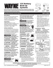 Wayne ESP15 Instrucciones De Funcionamiento Y Manual De Piezas