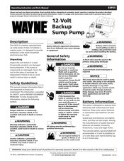 Wayne ESP25 Manual De Instrucciones De Funcionamiento Y Piezas