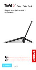 Lenovo ThinkPad X1 Tablet Gen 2 Guía De Seguridad, Garantía Y Configuración