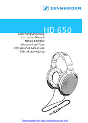 Sennheiser HD 650 Instrucciones Para El Uso