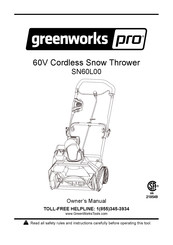 GreenWorks Pro SN60L00 El Manual Del Propietario