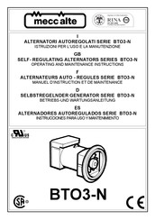 Mecc Alte BTO3 2LN/2 Instrucciones Para Uso Y Mantenimiento