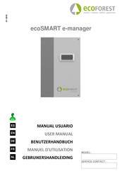 ECOFOREST ecoSMART e-manager Manual Usuario