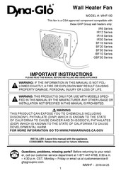 Dyna-Glo WHF100 Instrucciones