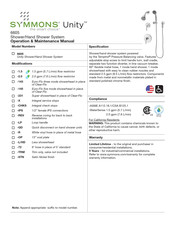 Symmons Unity 6605 Manual De Funcionamiento Y Mantenimiento