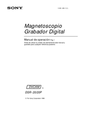 Sony DVCAM SR-20/20P Manual De Operación