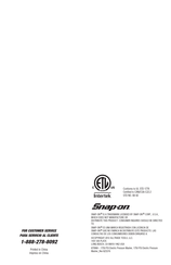 Snap-On 870968 Manual De Instrucciones Para La Instalación, Uso Y Mantenimiento