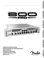 Fender 800 PRO Instrucciones De Funcionamiento