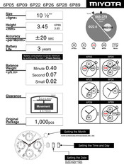 Miyota 6P05 Manual Del Usuario