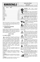 Enerpac VE32D Hoja De Instrucciones