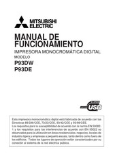 Mitsubishi Electric P93DE Manual De Funcionamiento