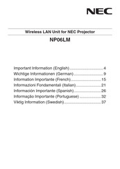 NEC NP06LM Información Importante