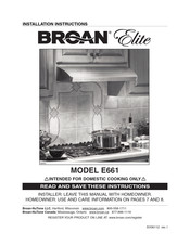 Broan Elite E661 Instrucciones De Instalación