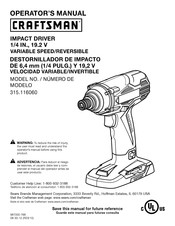 Craftsman 315.116060 Manual Del Usaurio