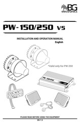 B&G electronics PW-150 Manual Del Usaurio