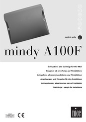 Nice mindy A100F Instrucciones Y Advertencias Para El Instalador