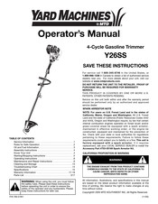 MTD Yard Machines Y26SS Manual Del Operador