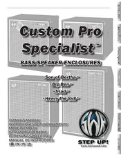 SWR Custom Pro Specialist Henry the 8x8 Manual De Instrucciones