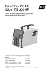 ESAB Origo TIG 150 HF Manual De Instrucciones