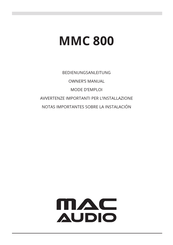 MAC Audio MMC 800 Manual Del Propietário