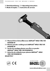 Abicor Binzel ABIPLAS WELD 100 POWDER W Instructivo De Servicio