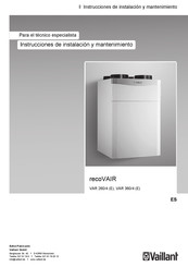 Vaillant VAR 360/4 E Instrucciones De Instalación Y Mantenimiento