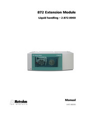 Metrohm 872 Manual De Instrucciones