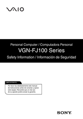 Sony VAIO VGN-FJ100 Serie Manual De Instrucciones