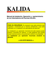 JIT CALDERAS KALIDA Manual De Instalación, Operación Y Mantenimiento